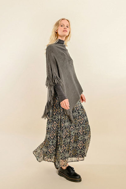 Soft Fringed Poncho