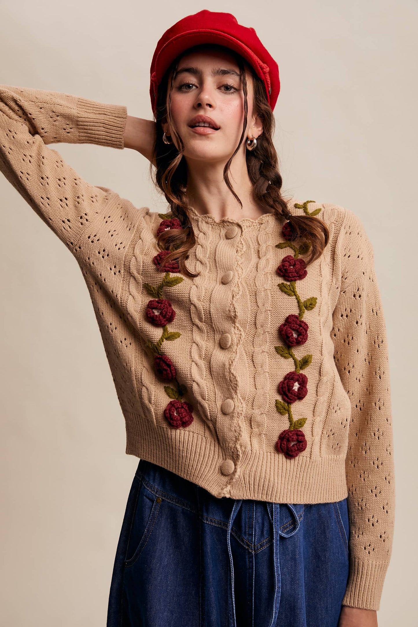 Handmade Crochet Flower Cardigan