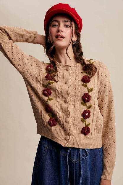 Handmade Crochet Flower Cardigan