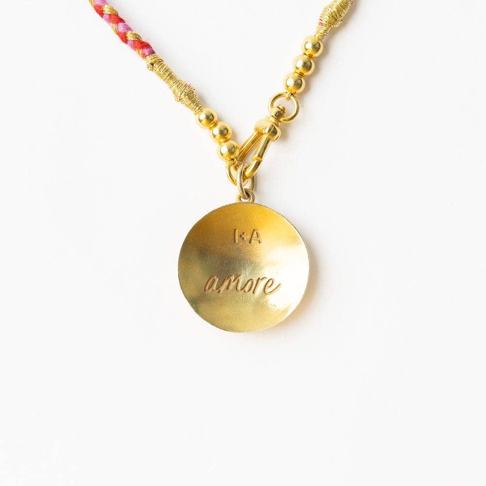 Maria Braided Necklace With Enamel Pendant