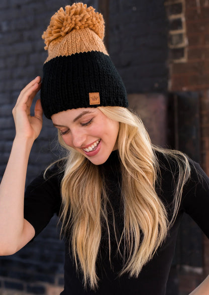 Color Block Pom Hat