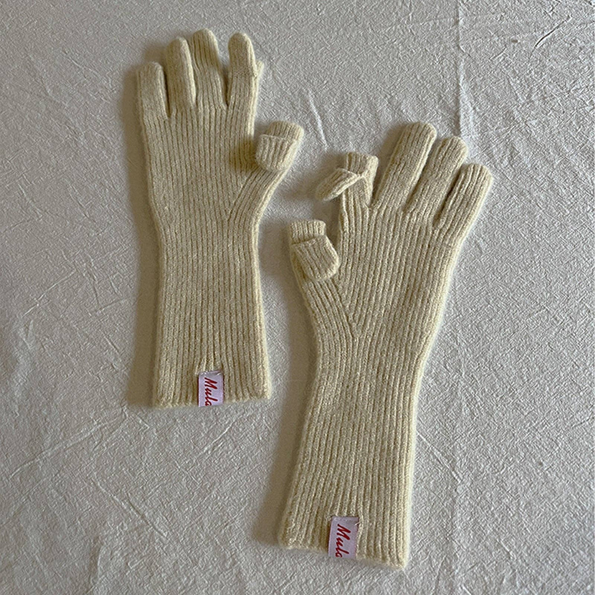 Knitted Wool Fingerless Gloves