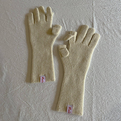 Knitted Wool Fingerless Gloves