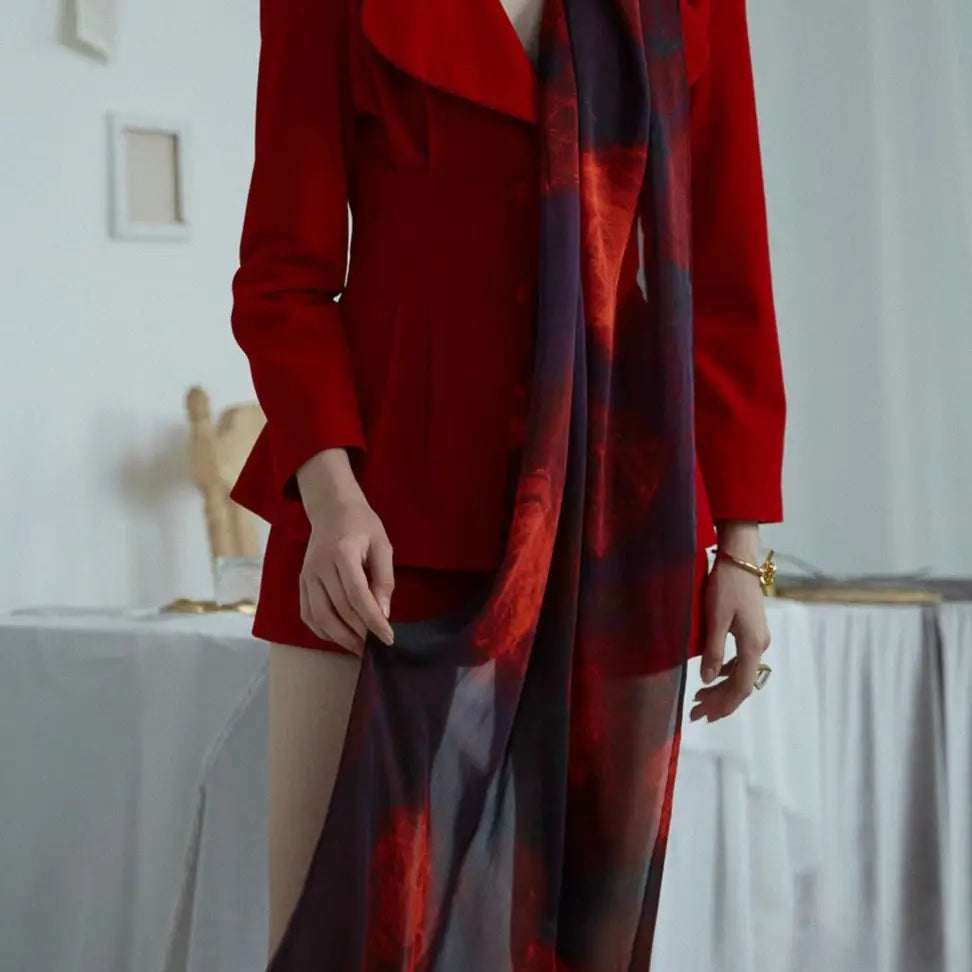 La Rosa Silk Chiffon Shawl