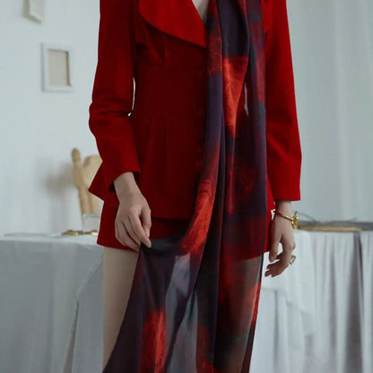 La Rosa Silk Chiffon Shawl