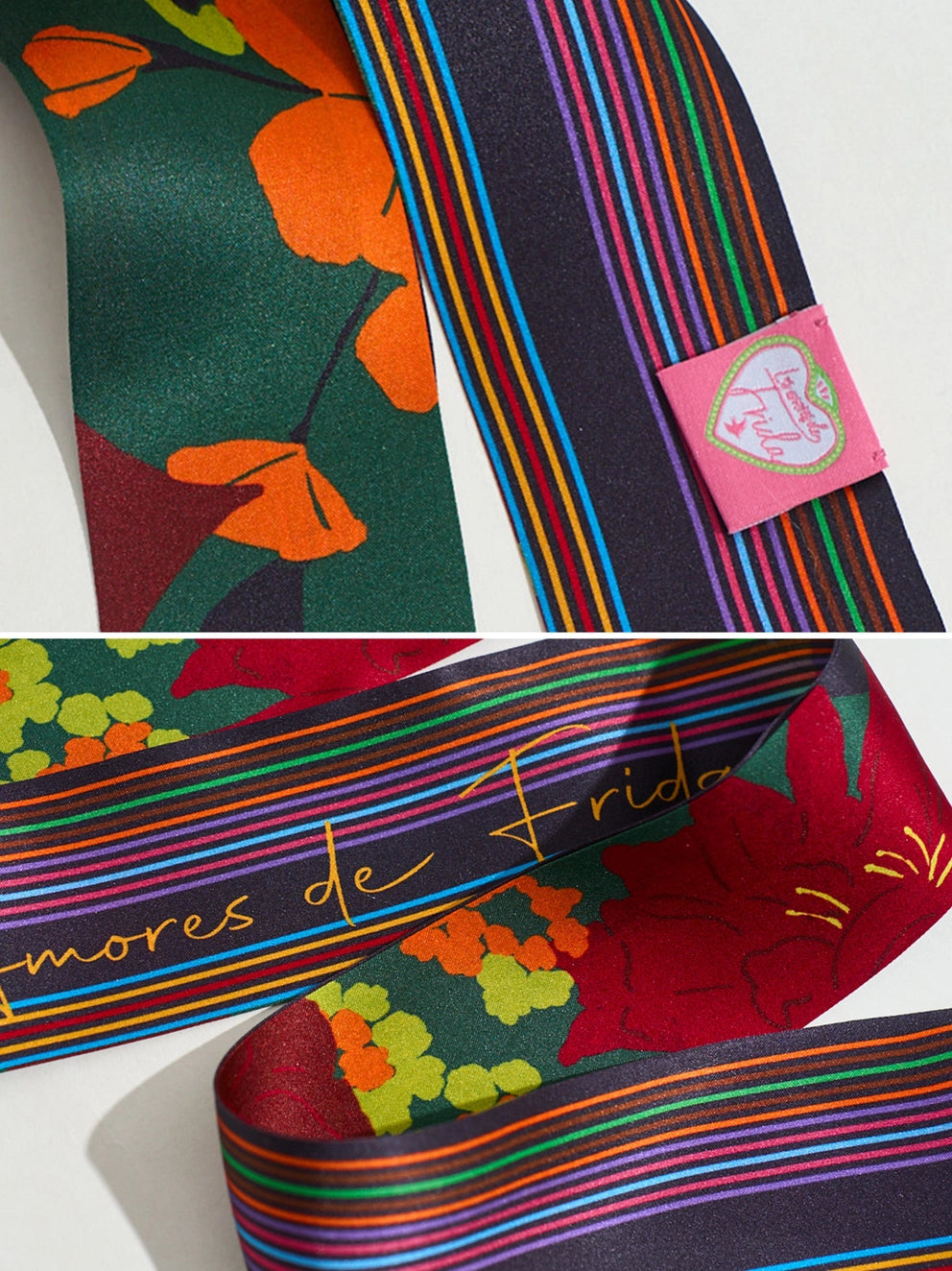Frida's Garden Silk Skinny Scarf