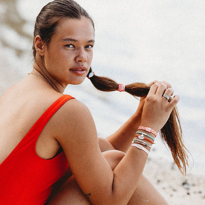 Pink Tropics Hair Tie Bracelets