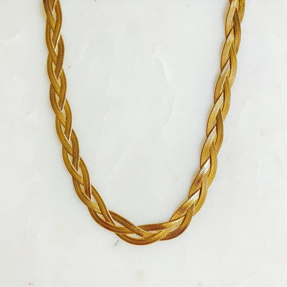 Braided Herringbone Chain Necklace