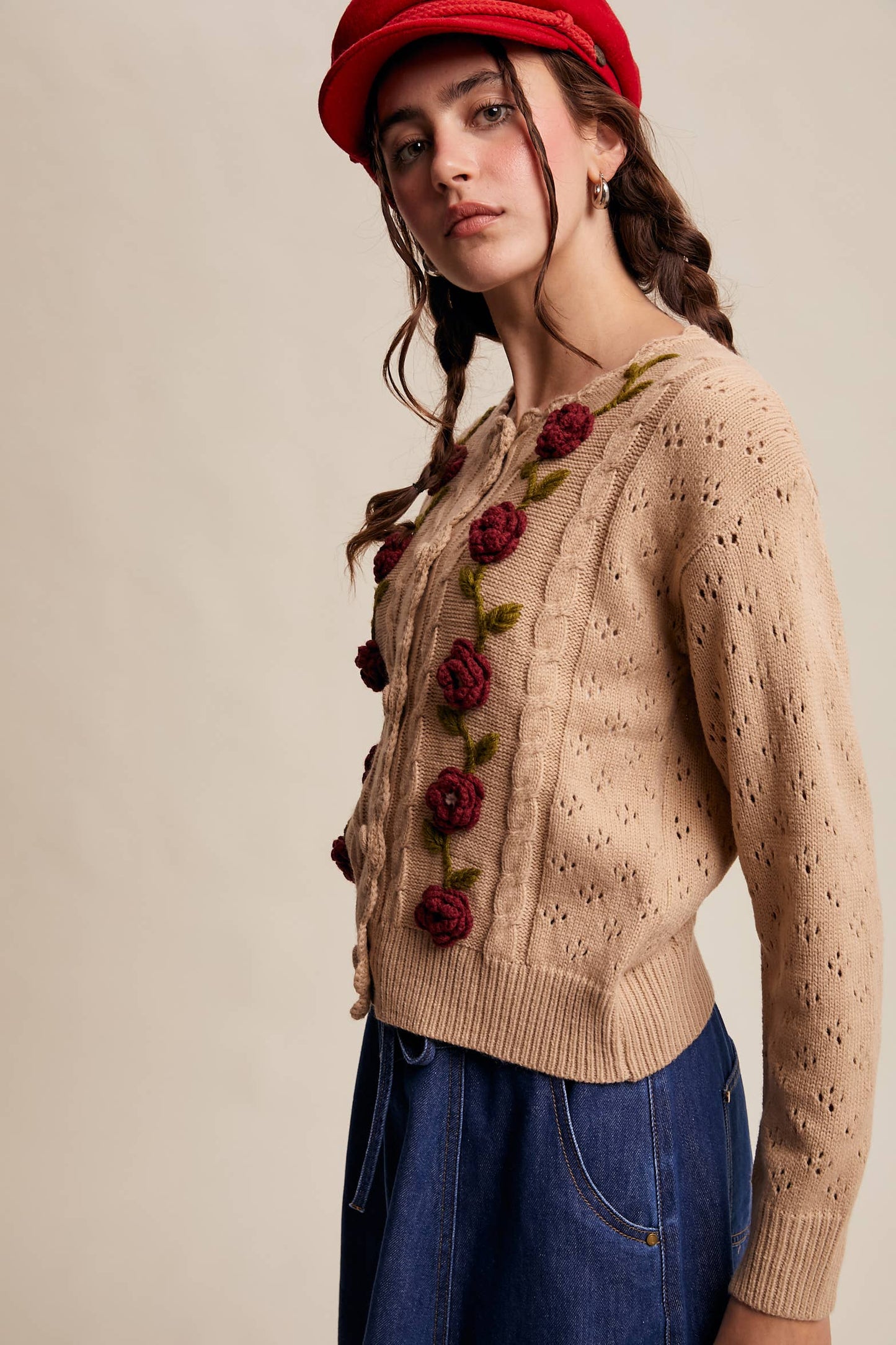 Handmade Crochet Flower Cardigan