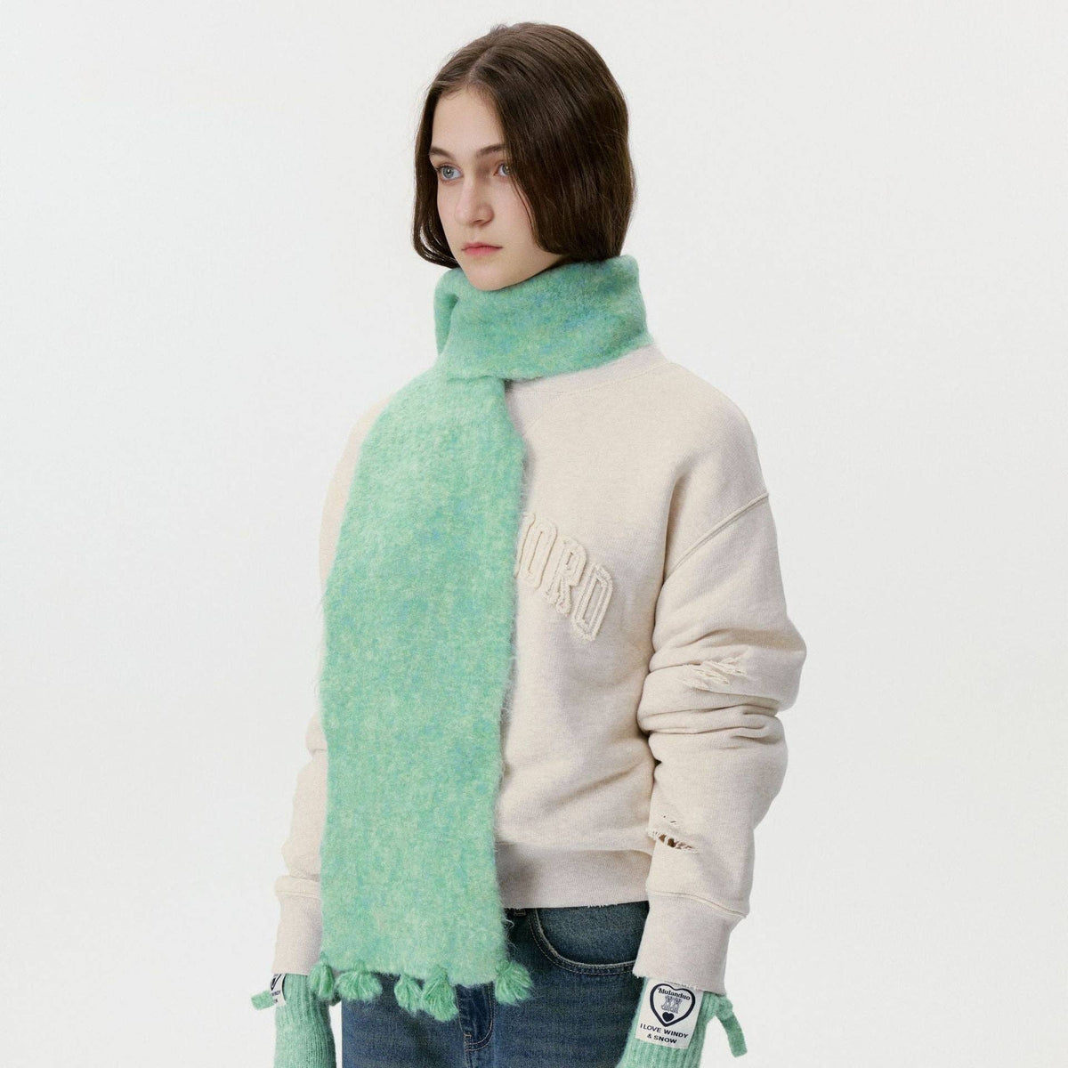 Pom Fringed Winter Scarf