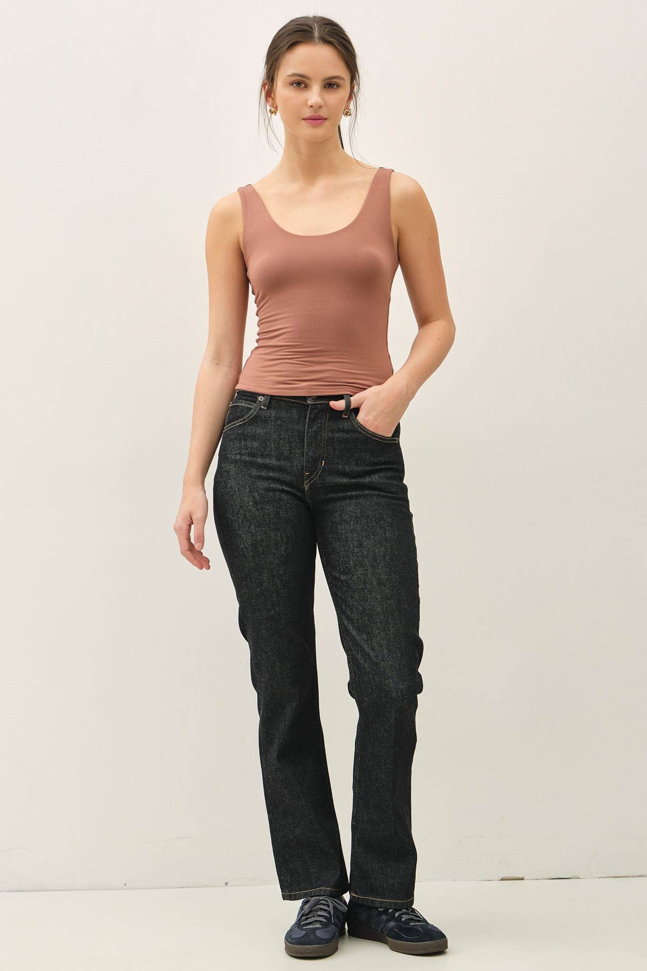 Double Lined Scoop Neck Tank