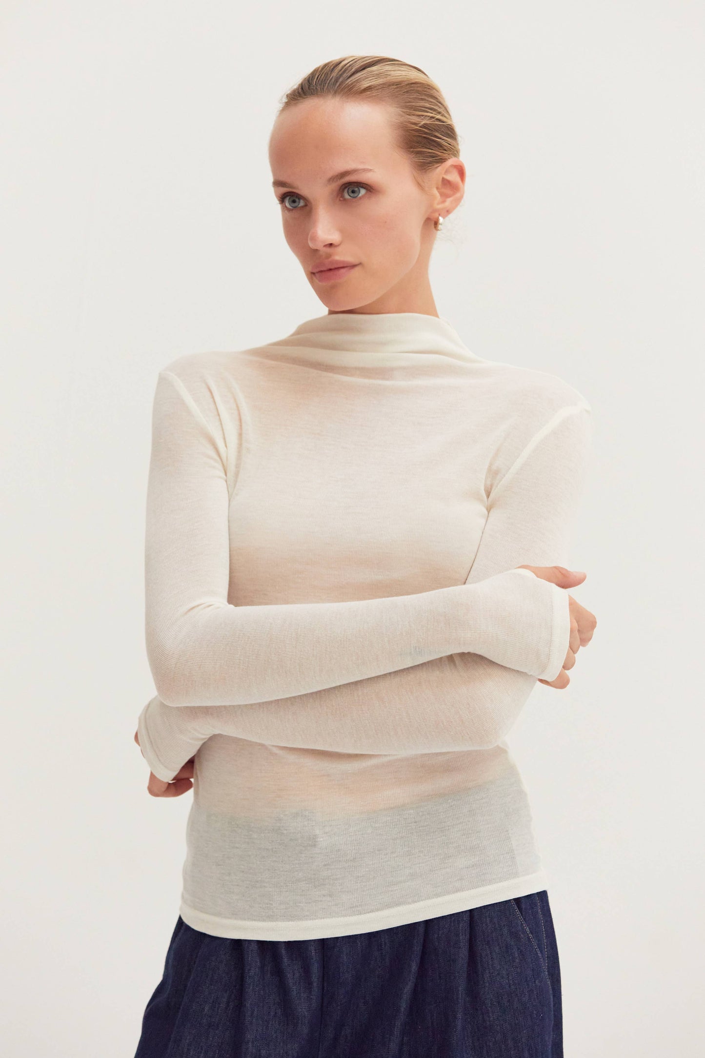 Claire Long Sleeve Mock Neck Top