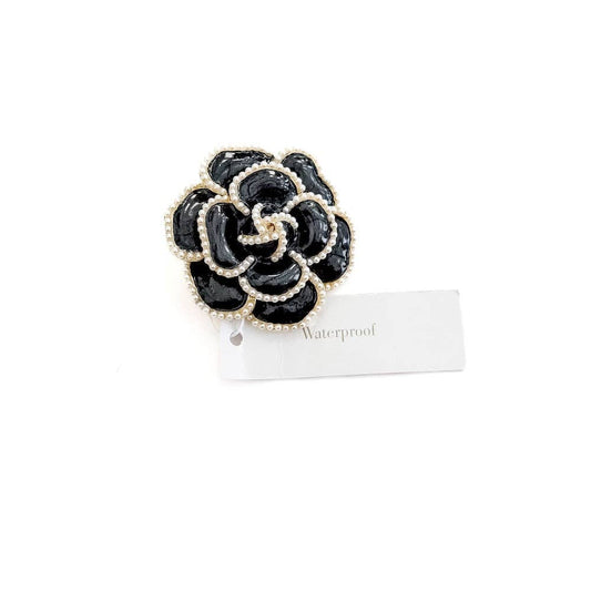 Flower Brooch with Pearl Trim