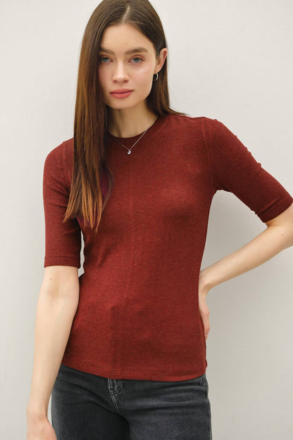 Ribbed Crewneck Top