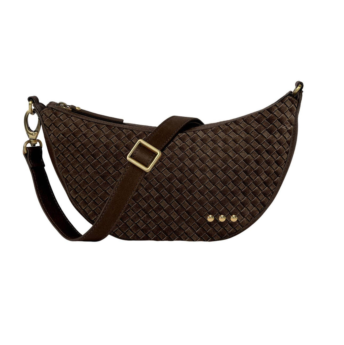 Paige Structured Suede Woven Crossbody