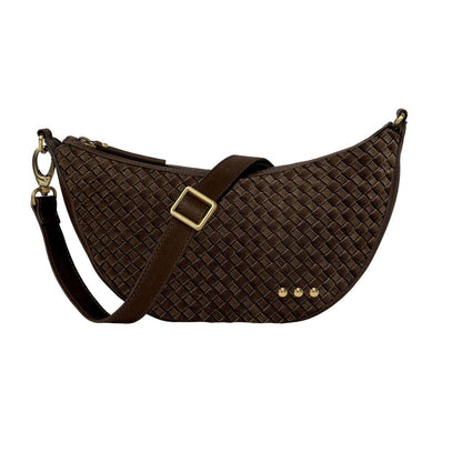 Paige Structured Suede Woven Crossbody