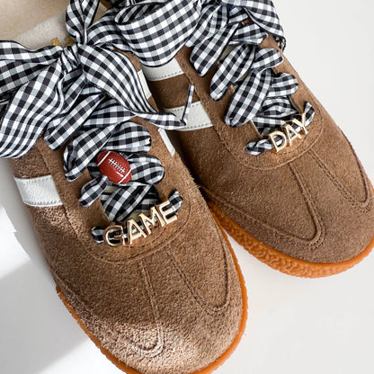 Game Day Gingham Sneaker Lace Charm Set