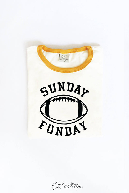 SUNDAY FUNDAY Ringer Graphic T-Shirt