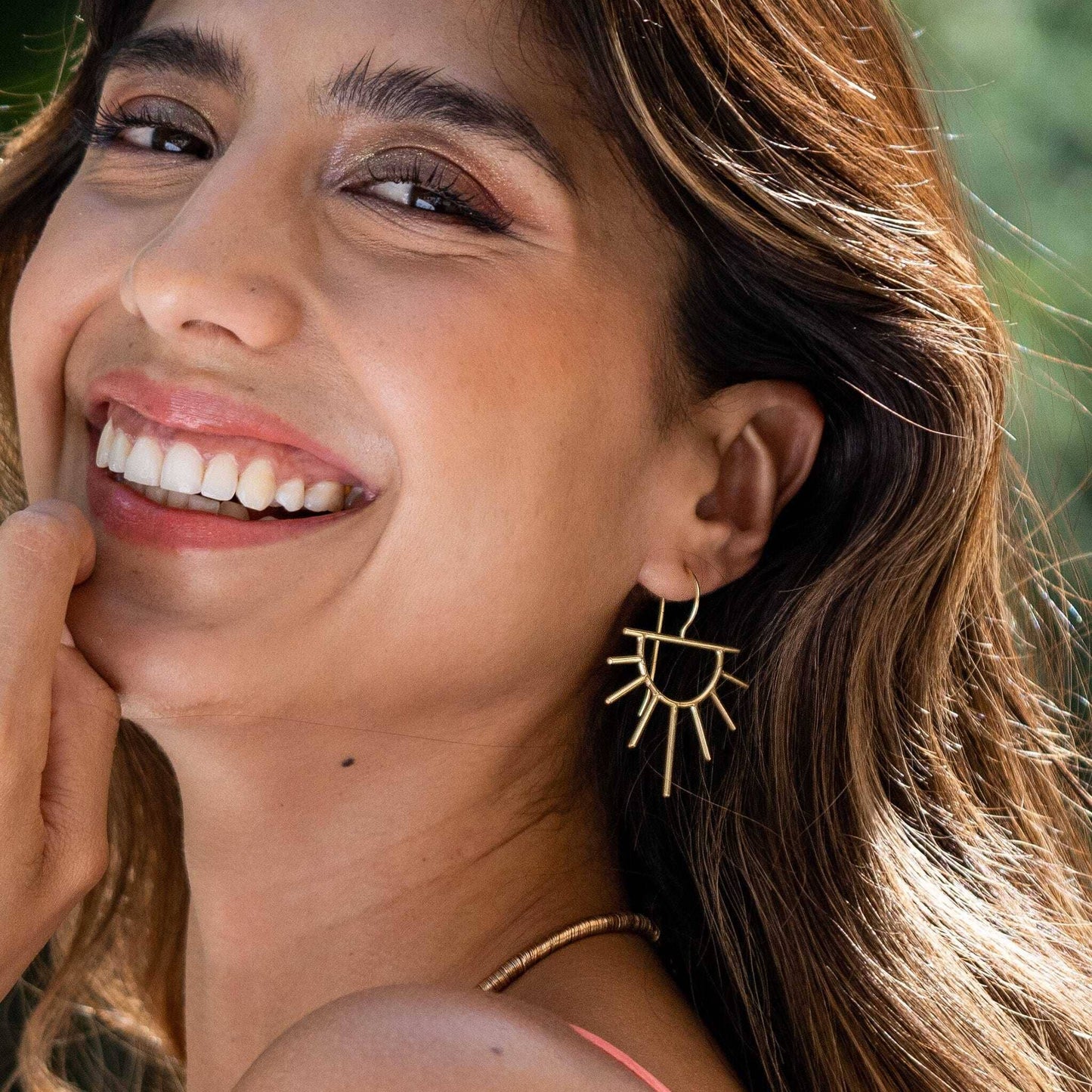 Gretchen Half Sun Threader Earrings