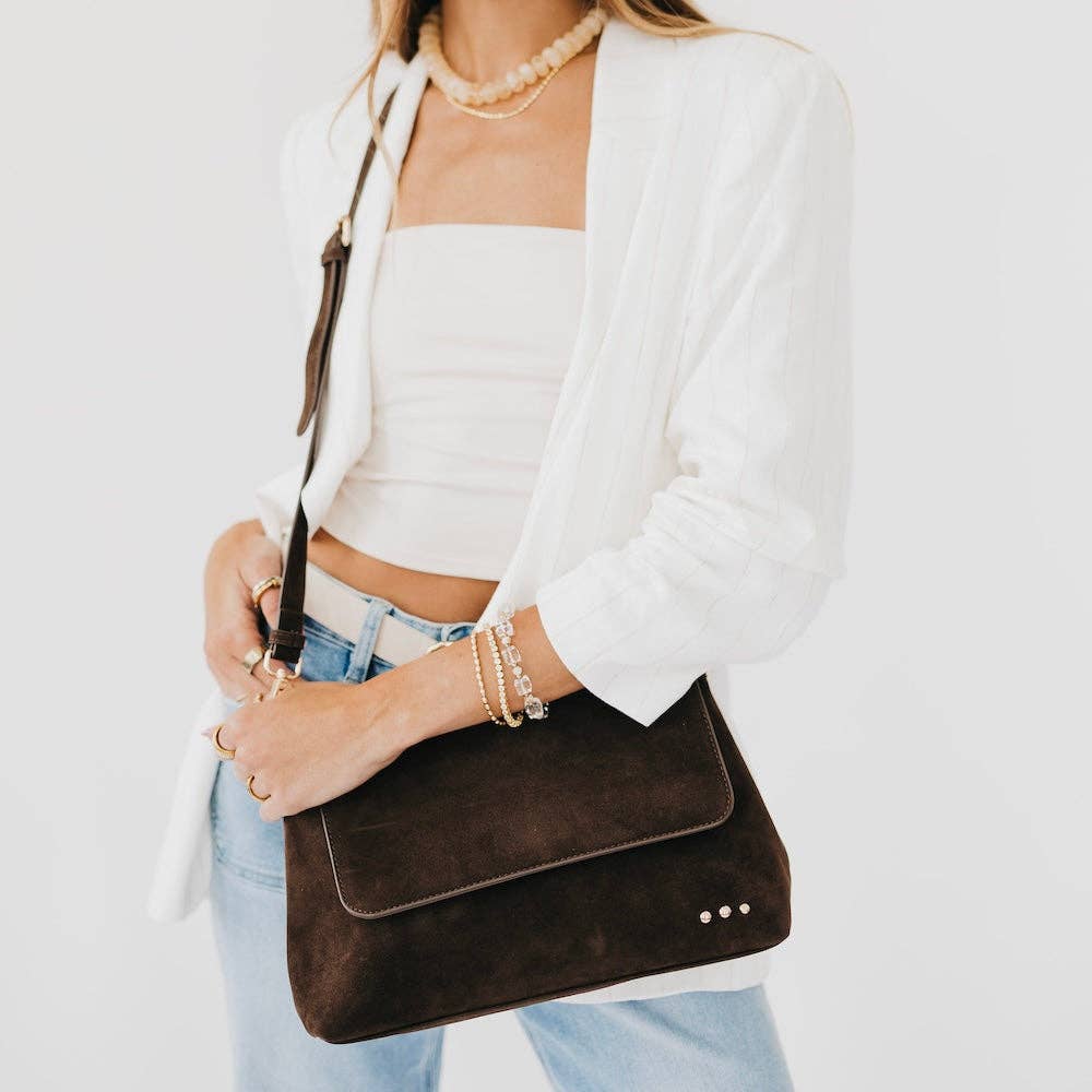 Miranda Suede Flap Crossbody