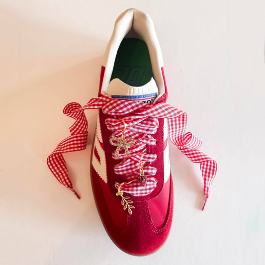 Gingham Shoe Charms and Lace Sets