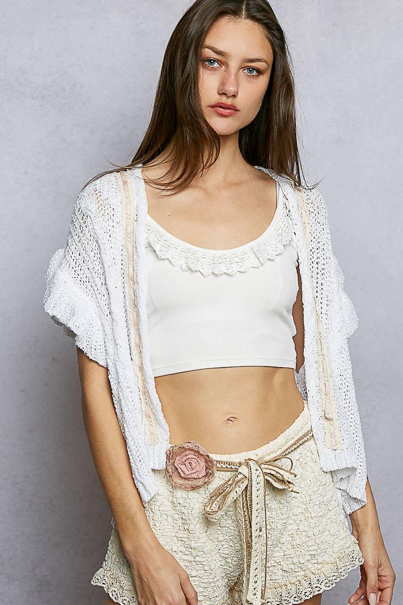 Multi-Strap Sculpted Rose Crochet Belt Choker