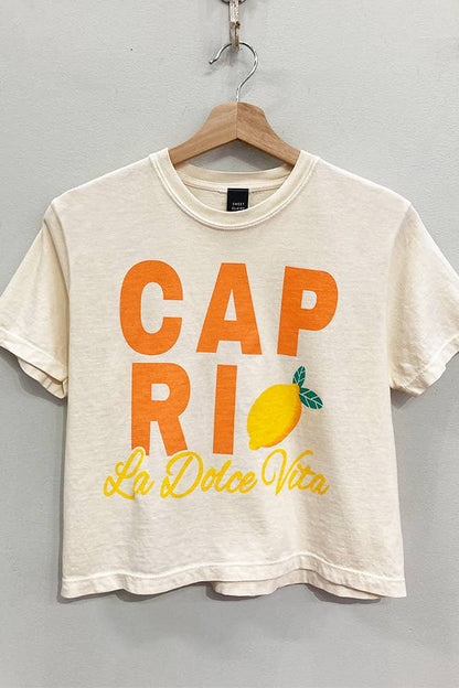 Capri Cropped Washed Tee
