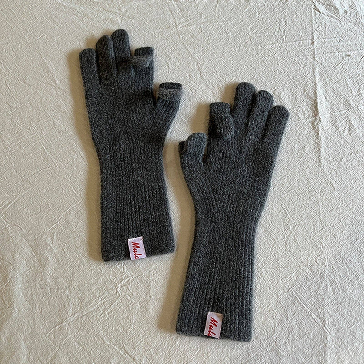 Knitted Wool Fingerless Gloves