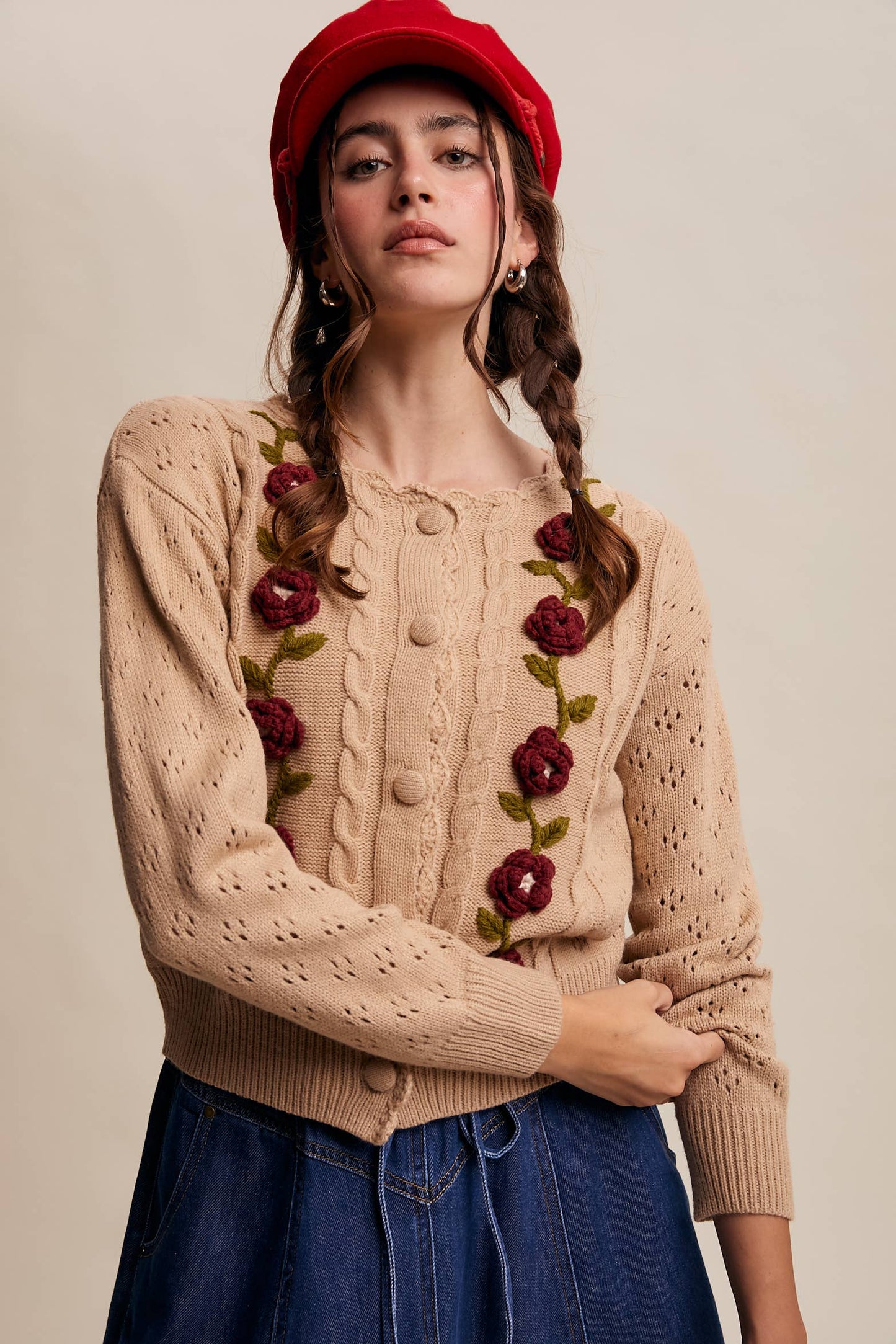 Handmade Crochet Flower Cardigan