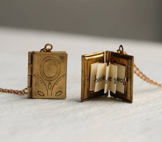 Flower Book Locket Necklace