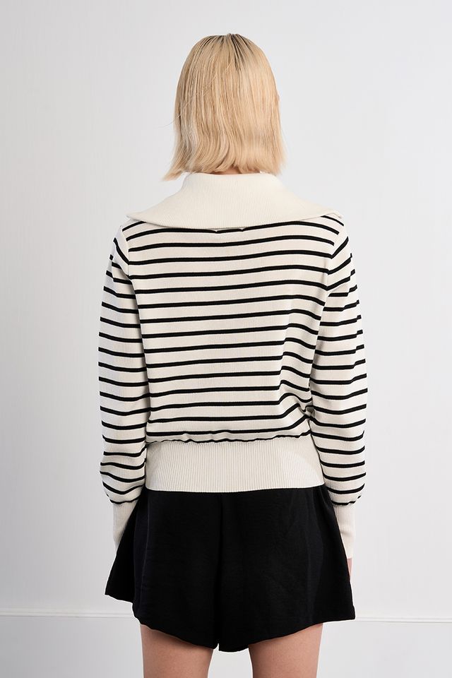 Stripe Sailor Sweatshirt Jacket
