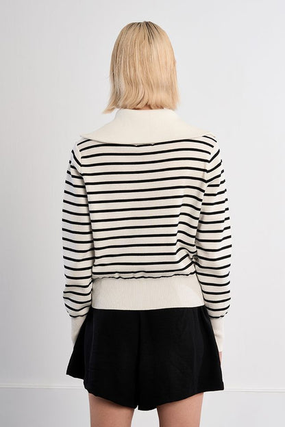 Stripe Sailor Sweatshirt Jacket