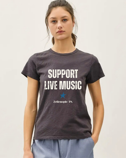 Support Live Music Slub Graphic Tee