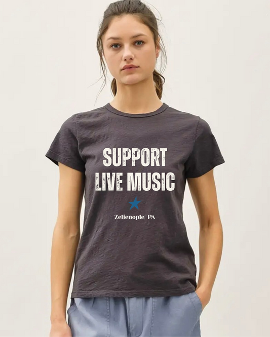 Support Live Music Slub Graphic Tee