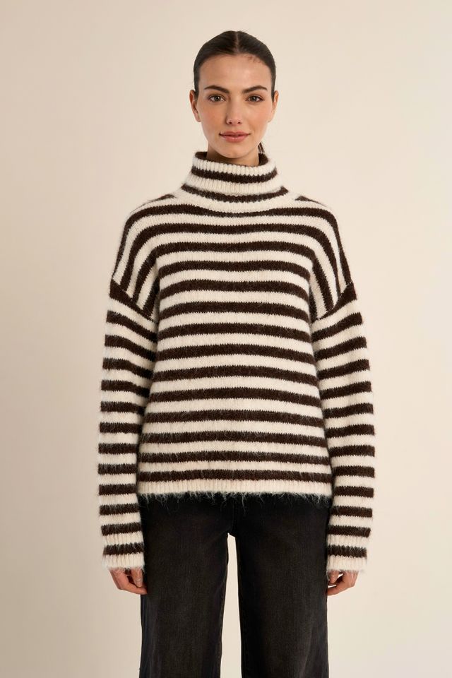 Striped Turtleneck Sweater