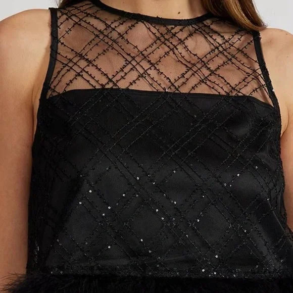 Miley Feather Trim Top