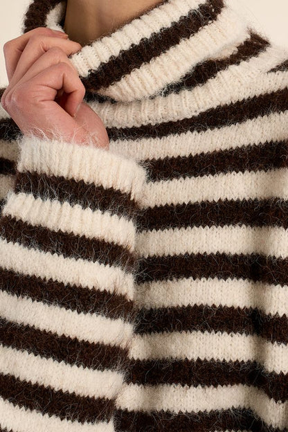 Striped Turtleneck Sweater