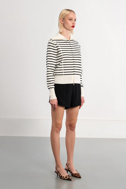 Stripe Sailor Sweatshirt Jacket