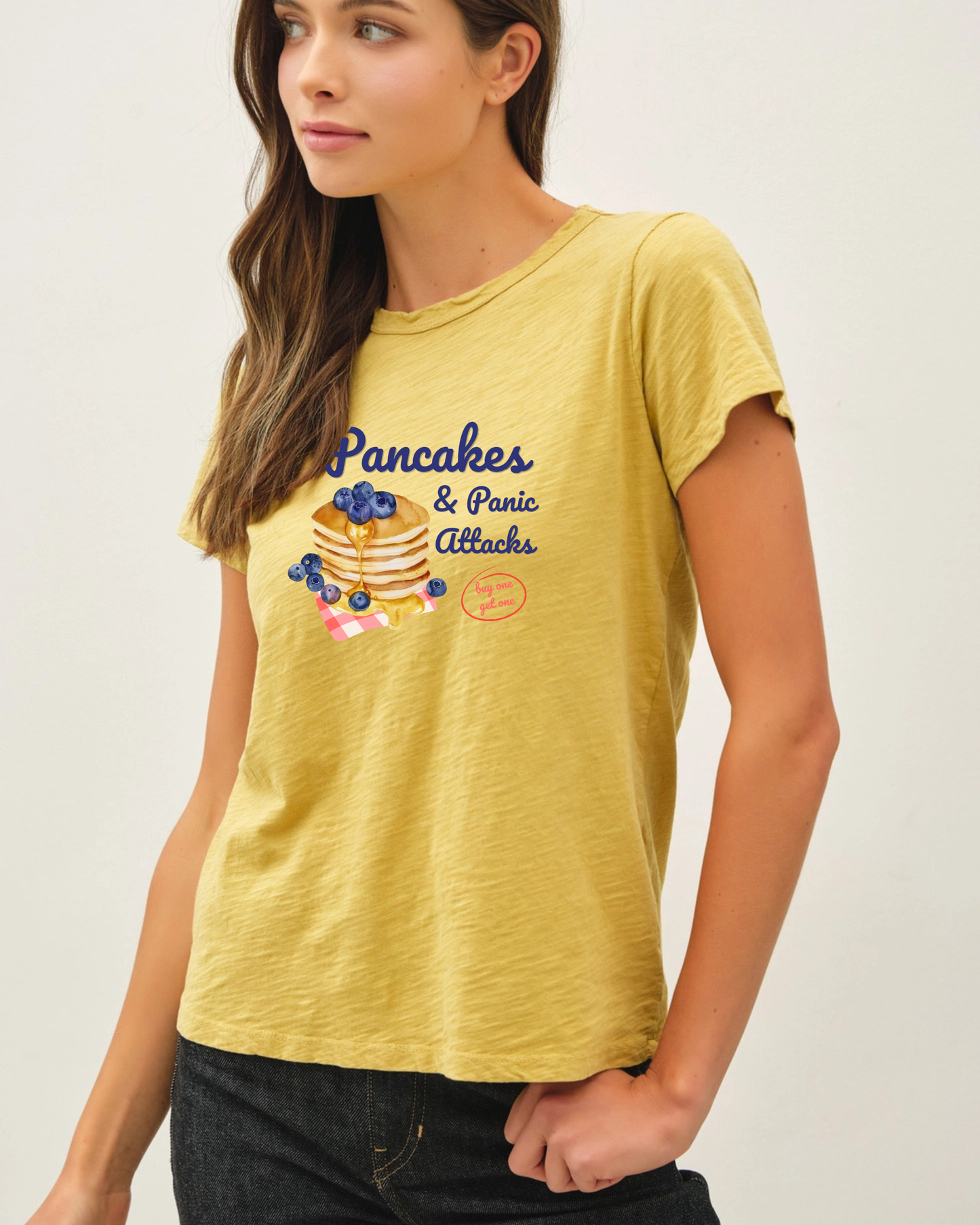 Pancakes & Panic Attacks Slub Graphic Tee