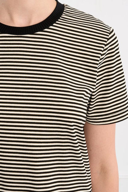 Heart Cutout Stripe Shirt