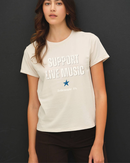 Support Live Music Slub Graphic Tee