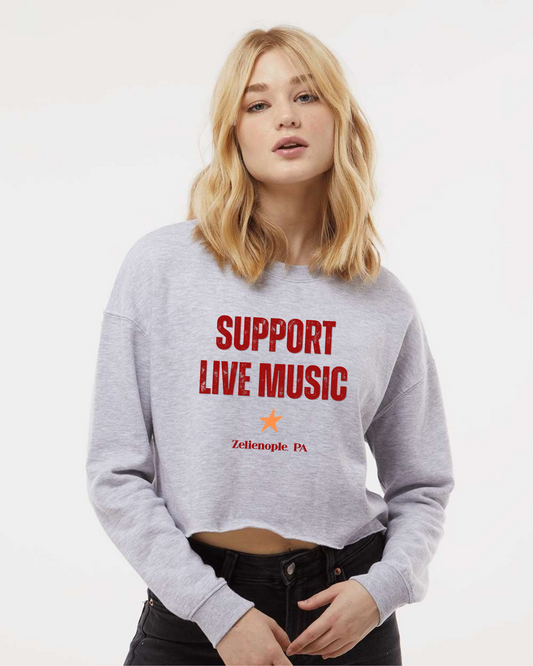 Support Live Music Cropped Sweatshirt