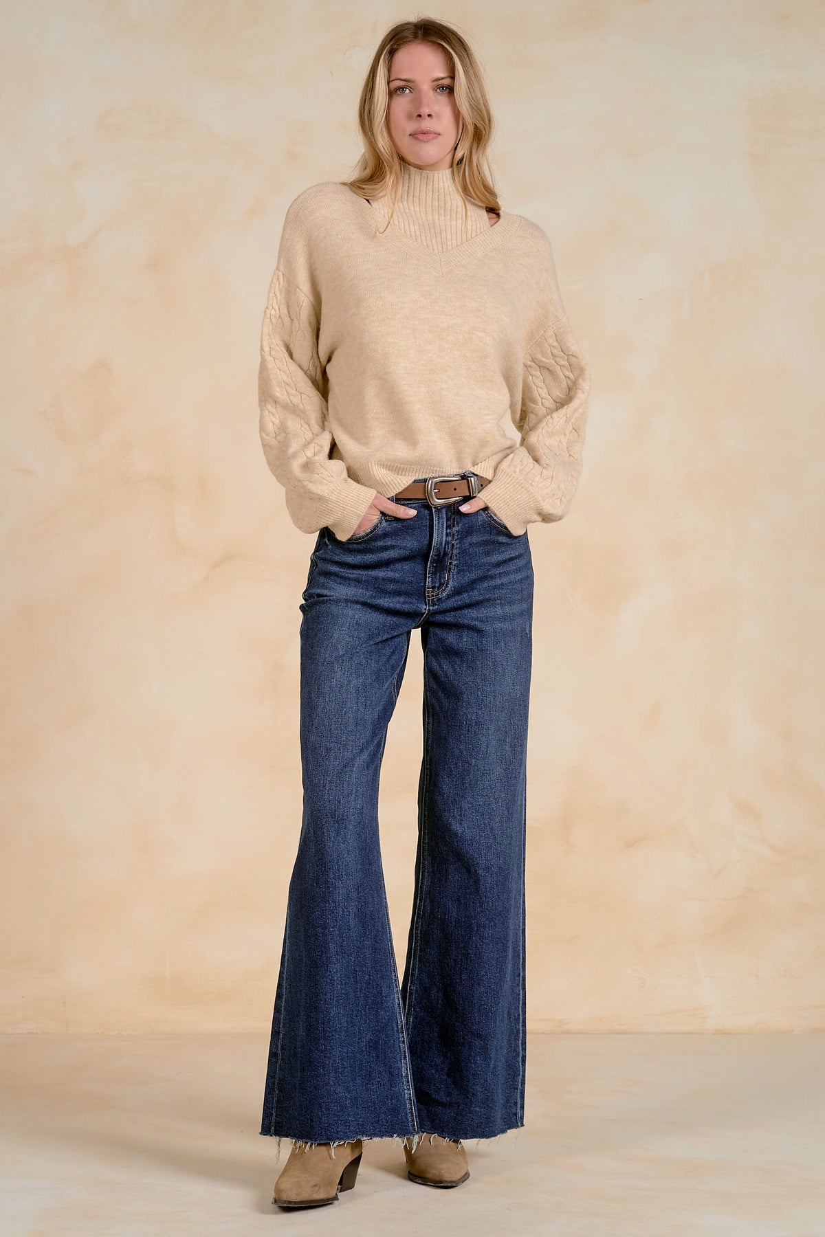 Layered Look V-Neck Sweater