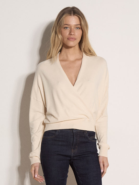 Fine Knit Wrap Sweater