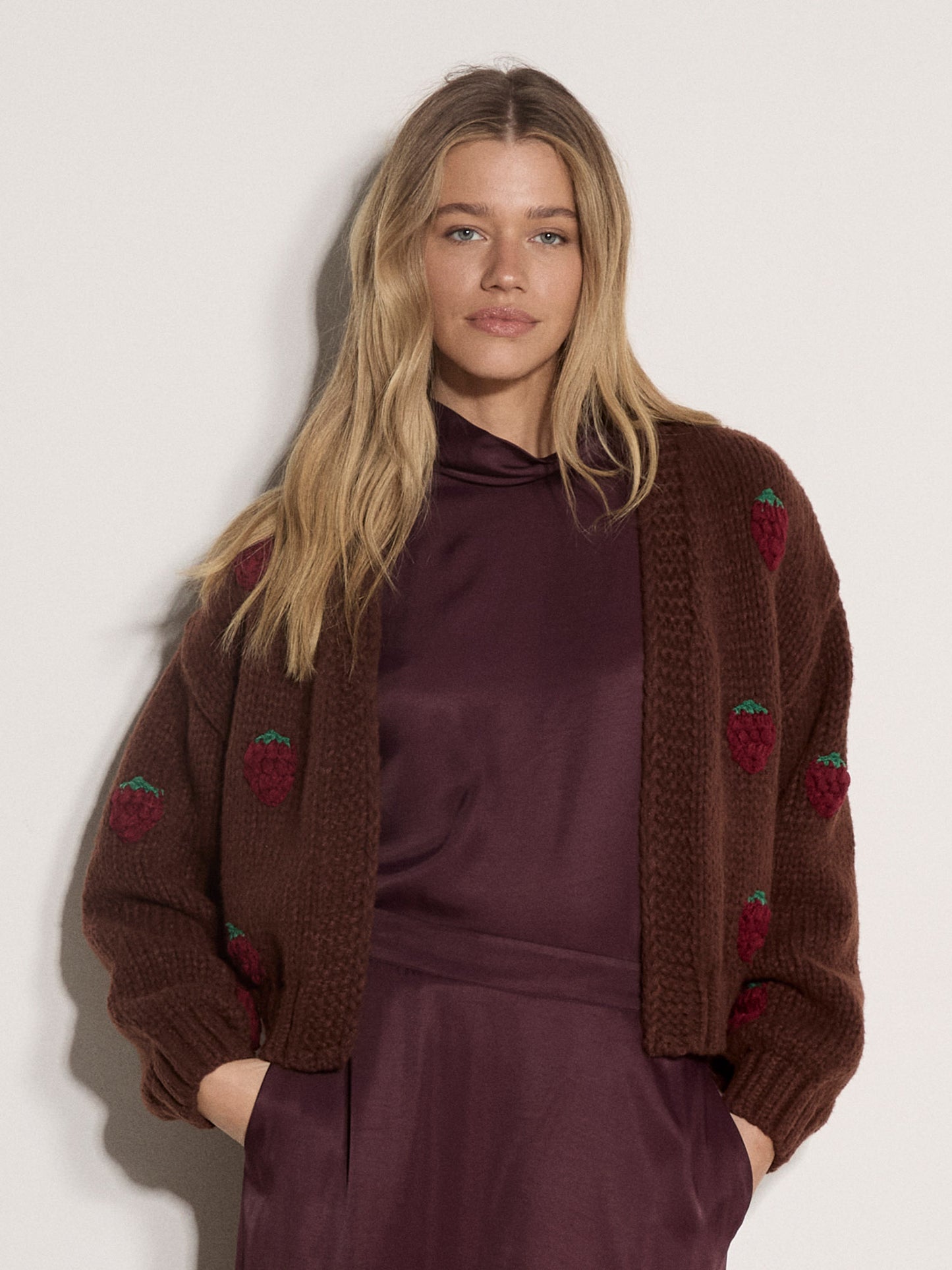 Raspberries Open Cardigan