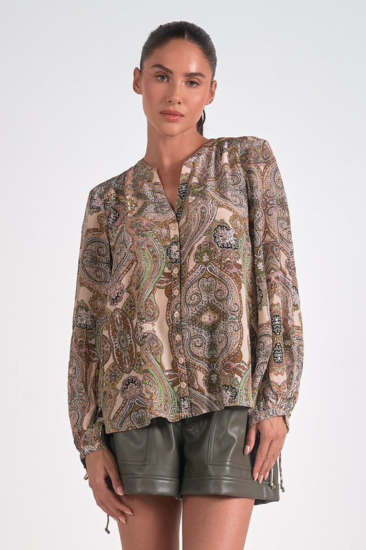 Paisley Print Blouse