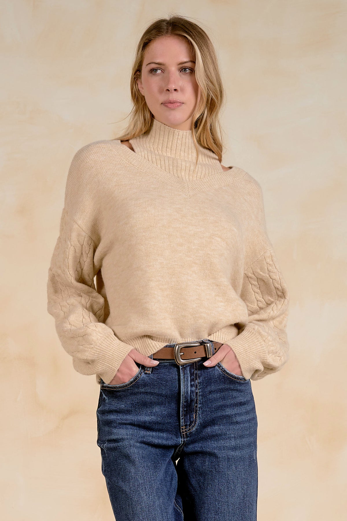 Layered Look V-Neck Sweater