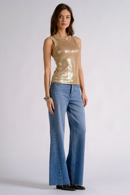 Gold Shimmer Sleeveless Top
