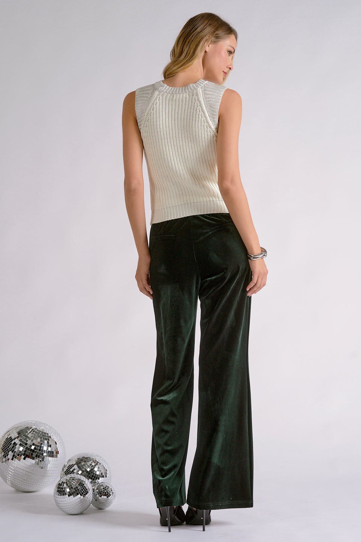 Raglan Sleeve Ribbed Knit Sleeveless Sweater
