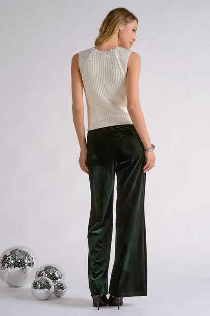 Raglan Sleeve Ribbed Knit Sleeveless Sweater